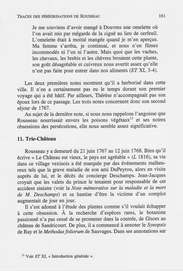 Traces des pérégrinations de Rousseau, p. 161