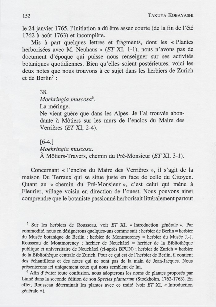 Traces des pérégrinations de Rousseau, p. 152