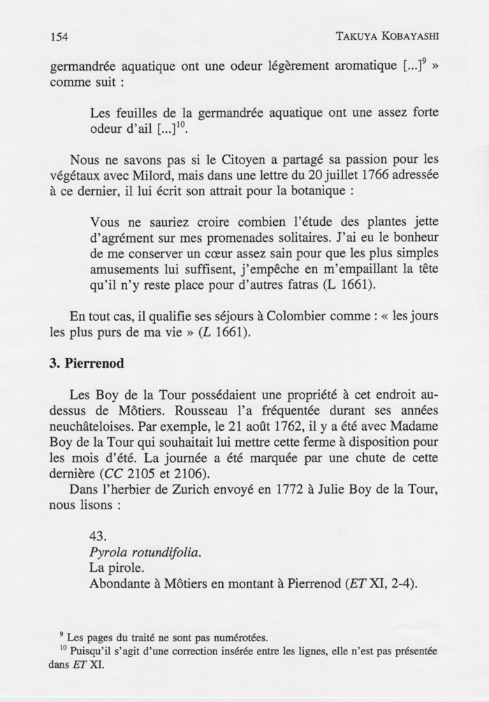Traces des pérégrinations de Rousseau, p. 154